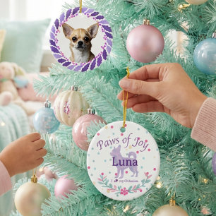 Doppelseitiger maßgeschneiderter Lavendel-Chihuahu Keramik Ornament