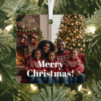 Doppelseitiger Metall-Foto-Schmuck für Weihnachten Ornament Aus Metall