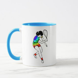 Doppelseitiger Retro-Racquetballspieler Tasse