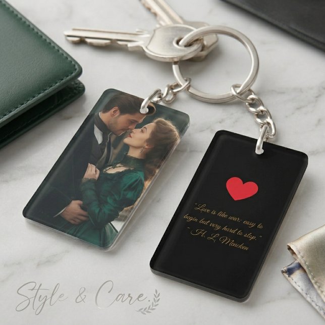 Doppelseitiger Schlüsselanhänger mit Bild oder Tex (Double-Sided Keychain with Your Image or Text)