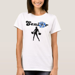 Doppelseitiger Senior Cheerleader Blau & Weiß T-Shirt
