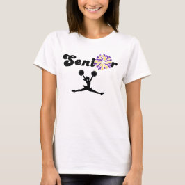 Doppelseitiger Senior Cheerleader Lila und Gelb T-Shirt