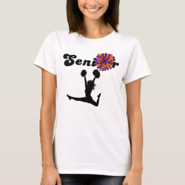 Doppelseitiger Senior Cheerleader Lila und Orange T-Shirt