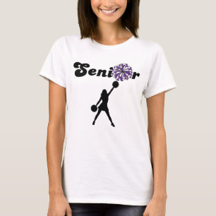 Doppelseitiger Senior Cheerleader Lila & Weiß T-Shirt