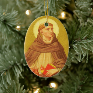 Doppelseitiger St. Dominikus de Guzman (PM 02) Keramik Ornament