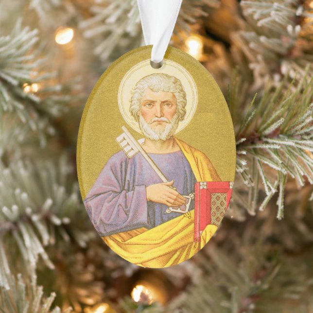 Doppelseitiger St. Peter (PM 07) Acrylisch Ornament (Baum)