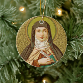 Doppelseitiger St. Teresa of Avila (SNV 27) Kreis Keramik Ornament