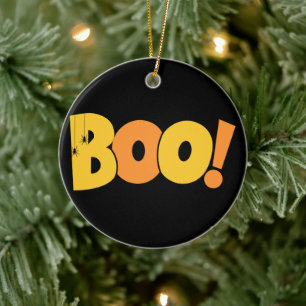 Doppelseitiger süßer Geist Frohes Halloween Keramik Ornament