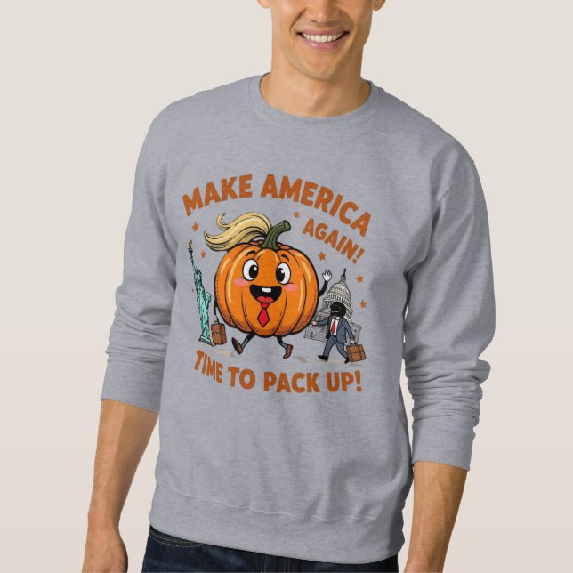 Doppelseitiger Trumpkin-Kürbis - Amerika wieder he Sweatshirt (Vorderseite)