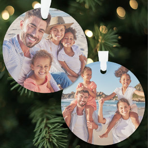 Doppelseitiger Weihnachtsbaumanhänger mit zwei Fot Ornament