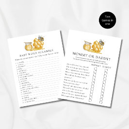 Doppelseitiges Babyduschenspiel Flyer