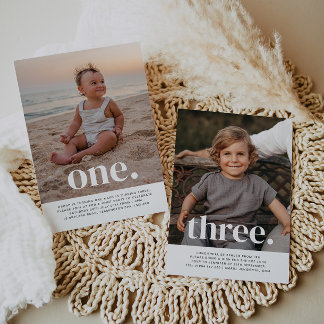 Doppelseitiges Foto Geburtstag - Jungen Einladung