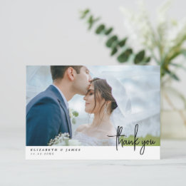 Doppelseitiges Foto Hochzeit Dankeschön Karte