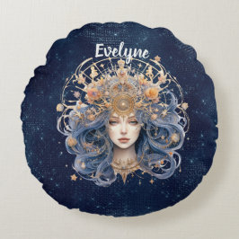 Doppelseitiges künstlerisches Vigro-Zeichen und in Rundes Kissen