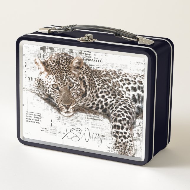 Doppelseitiges LAZY Leopard Lunch Box (Vorderseite)