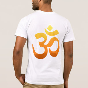 Doppelseitiges Om Mantra Gold Sun Meditation Yoga T-Shirt