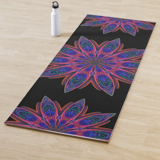 Doppelseitiges Rosa und Aquamarines Lotus Mandala Yogamatte (Beispiel)