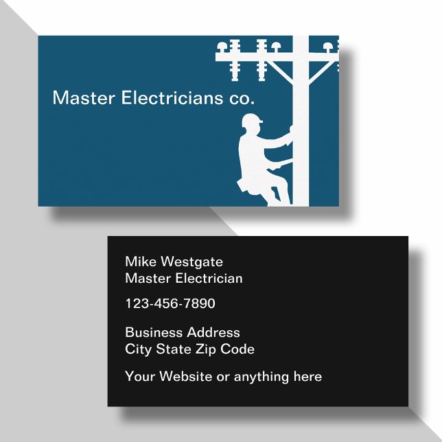 Doppelseitigkeit des Master Electrician Service Visitenkarte (Von Creator hochgeladen)