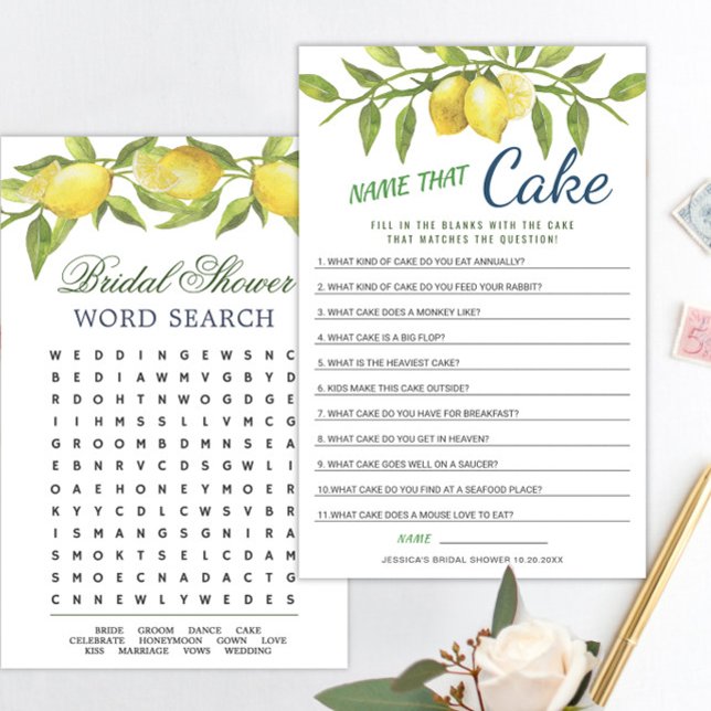 DOPPELSIDED Lemons & Greenery Brautparty Game (Von Creator hochgeladen)