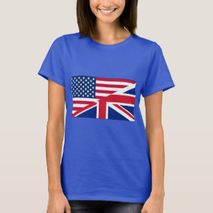 Doppelstaatsbürger Amerikanisches & Britisches Fla T-Shirt