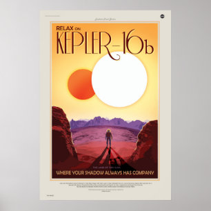 Doppelstern-Systems-Astronaut auf Exoplanet Kepler Poster