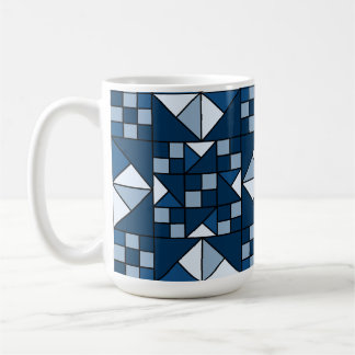 Doppelsternkettenschattierungen von blauem Quilt Kaffeetasse