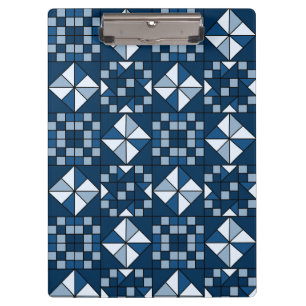 Doppelsternkettenschattierungen von blauem Quilt Klemmbrett
