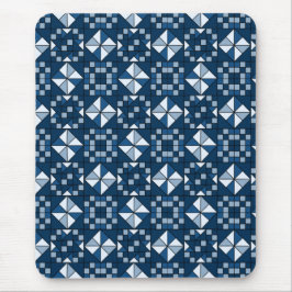 Doppelsternkettenschattierungen von blauem Quilt Mousepad