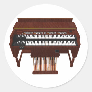Doppelstock-Orgel: 3D-Modell: Runder Aufkleber