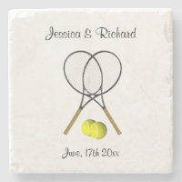 Doppelt durch das Leben Tennis Hochzeit Untersetze