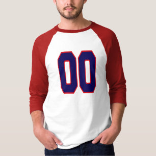 DOPPELT-NULL BLAUES U. ROT T-Shirt