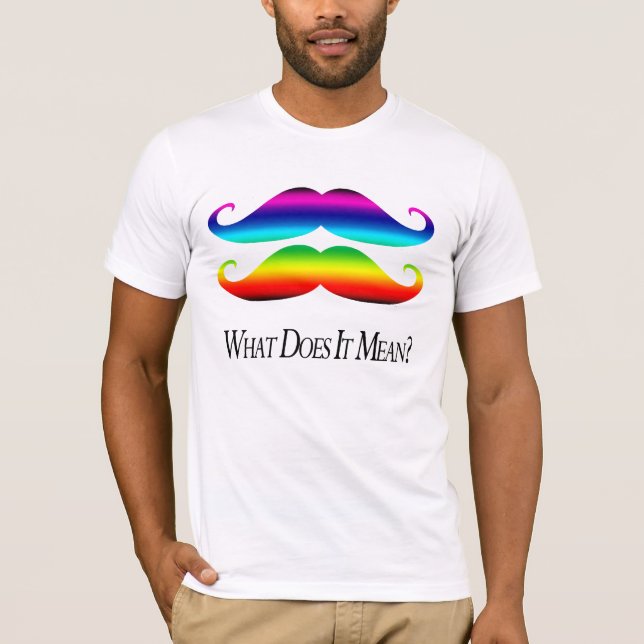 Doppelt-Regenbogen Schnurrbärte T-Shirt (Vorderseite)