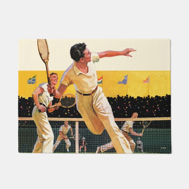 Doppelt-Tennis-Match Fußmatte (Vorderseite)