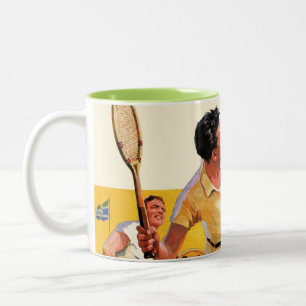 Doppelt-Tennis-Match Zweifarbige Tasse