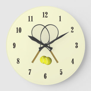 Doppelt-Tennis-Sport-Thema Große Wanduhr