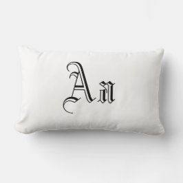 Doppelte A-Monogramm in Schwarz und Weiß Lendenkissen