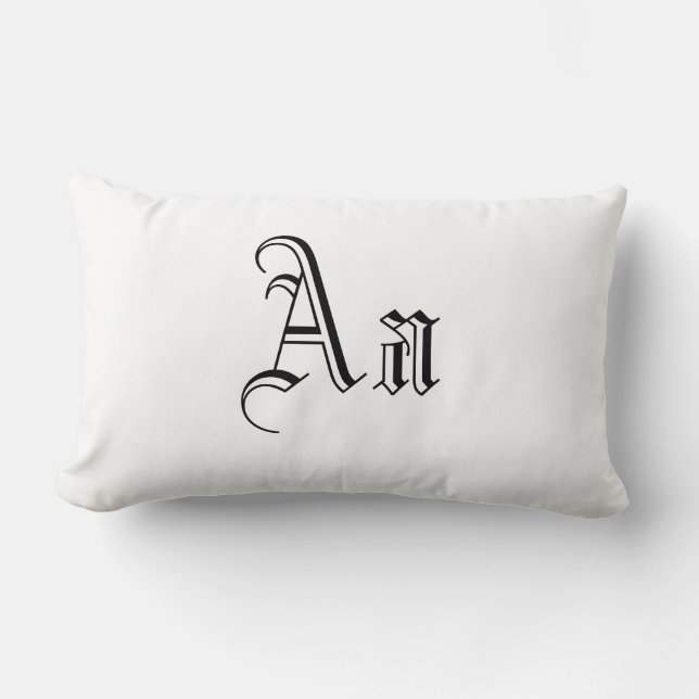 Doppelte A-Monogramm in Schwarz und Weiß Lendenkissen (Vorderseite)