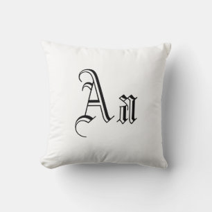 Doppelte A-Monogramm in Schwarz/Weiß I Kissen
