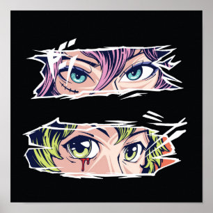 Doppelte Anime-Augen Poster