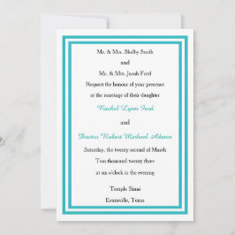 Doppelte Aquamarine Trim - 12x18Wedding Einladung