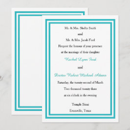 Doppelte Aquamarine Trim - 12x18Wedding Einladung