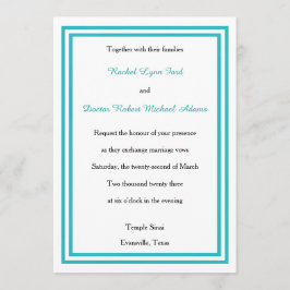 Doppelte Aquamarine Trim - 12x18Wedding Einladung