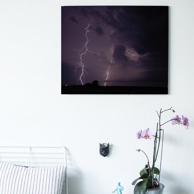 Doppelte Blitzschläge in Nordwestkansas Leinwanddruck (Von Creator hochgeladen)