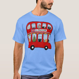 Doppelte Decker Bus Weihnachtskatzen T-Shirt