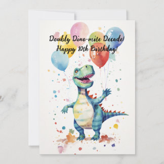 Doppelte Dino-mite Dekade! Geburtstagskarte Einladung