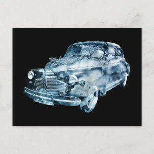 Doppelte Exposition des Autos Postkarte
