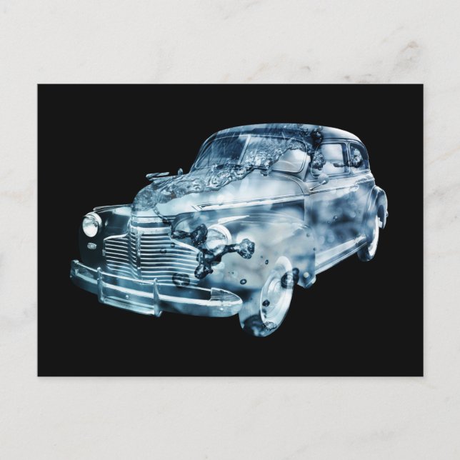 Doppelte Exposition des Autos Postkarte (Vorderseite)