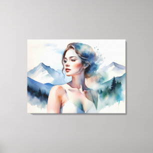 Doppelte Exposition von Frauen Leinwanddruck