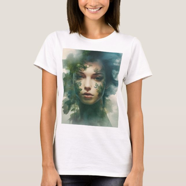 Doppelte Exposition von Frauen T-Shirt (Vorderseite)