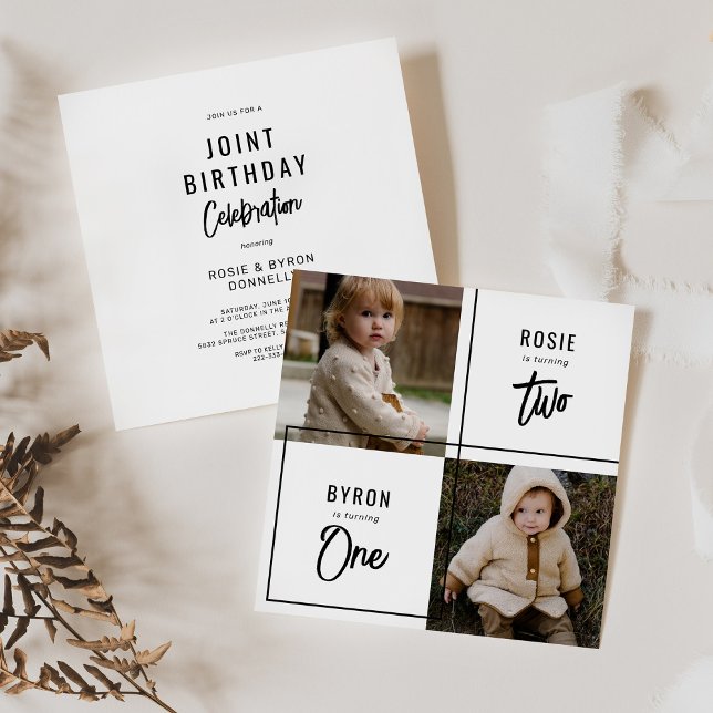 Doppelte gemeinsame Geburtstagspartei Einladung (Von Creator hochgeladen)